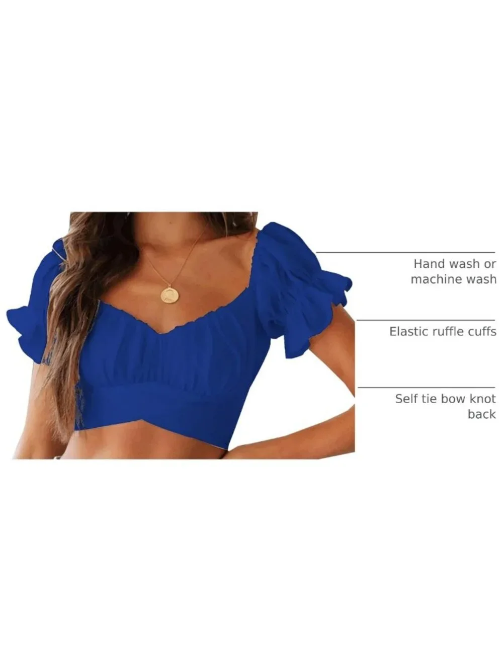 Cute Y2K Puff Sleeve Crop Top | Summer Ruffle Off-Shoulder Blouse with Tie Back